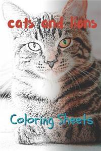 Cat and Lion Coloring Sheets