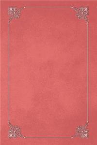 Coral 101 - Blank Notebook with Fleur de Lis Corners