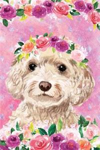 Bullet Journal Notebook for Dog Lovers Cockapoo in Flowers 3