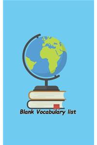 Blank Vocabulary list