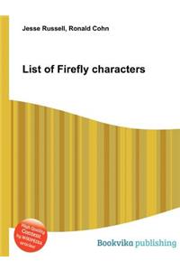List of Firefly Characters