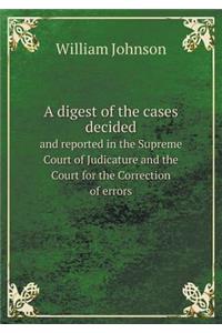 A Digest of the Cases Decided and Reported in the Supreme Court of Judicature and the Court for the Correction of Errors