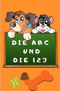 ABC und Die 123: Handschrift Arbeitsmappe mit einfachen Wörtern mit Tieren für Kinder und Zahlen (von 3 bis 5)