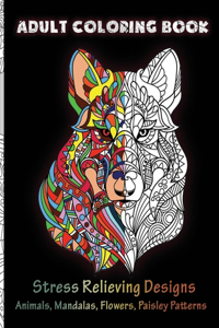 Adult Coloring Book Stress Relieving Mandala Animal Designs