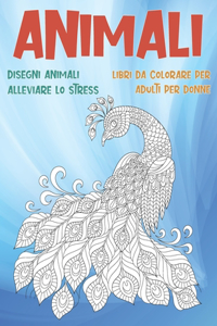 Libri da colorare per adulti per donne - Disegni animali alleviare lo stress - Animali