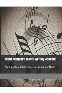 Blank Standard Music Writing Journal