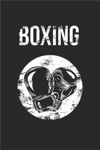 Boxing Notebook - Distressed Retro Boxing Gloves Boxing Boxer Gift - Boxing Journal