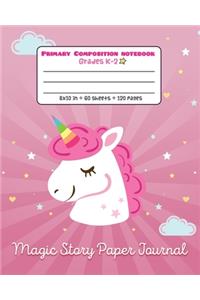 Magic Story Paper Journal Primary Composition Notebook Grades K-2