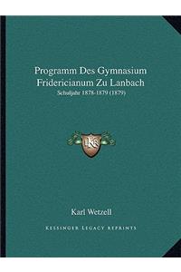 Programm Des Gymnasium Fridericianum Zu Lanbach