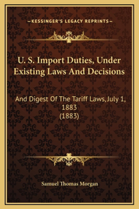 U. S. Import Duties, Under Existing Laws And Decisions