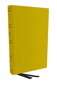 NKJV Holy Bible, Personal Size Large Print Reference Bible, Yellow, Genuine Leather, 43,000 Cross References, Red Letter, Thumb Indexed, Comfort Print: New King James Version
