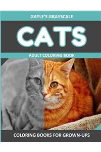 Gayle's Grayscale CATS Adult Coloring Book