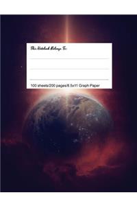 Graph Paper Workbook, 5x5 Graph Ruled Paper, 8.5.X 11, Exploding Planet