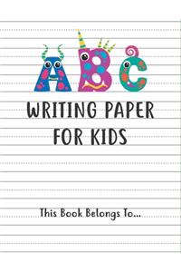 Kindergarten writing paper with lines Writing Paper for kids