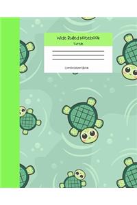 Wide Ruled Turtle Notebook Composition Book