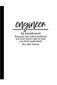 engineer (n) (en-juh-neer) Someone who solves problems you don't know exist, in ways you don't understand. See also