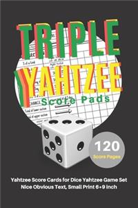 Triple yahtzee score pads