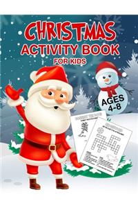 Christmas Activity Book For Kids Ages 4-8