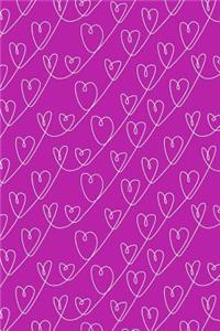 Bullet Journal Notebook White Scribbly Hearts Pattern 6