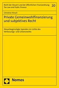 Private Gemeinwohlfinanzierung Und Subjektives Recht