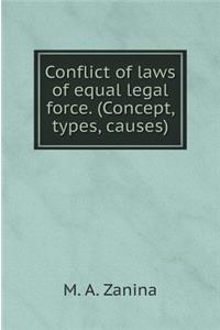 Conflict of Laws of Equal Legal Force. (Concept, Types, Causes)