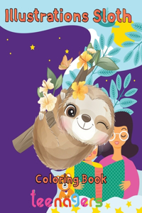 illustrations Sloth Coloring book teenagers