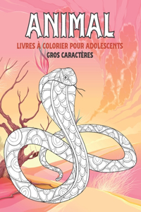 Livres à colorier pour adolescents - Gros caractères - Animal