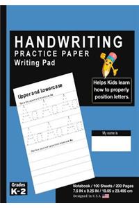 Handwriting Practice Paper Writing Pad