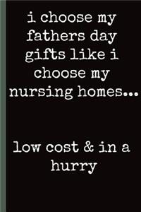 I choose My fathers day gifts like I choose my nursing homes...