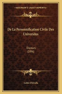 De La Personnification Civile Des Universites