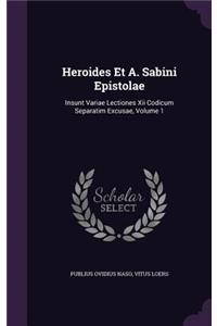 Heroides Et A. Sabini Epistolae