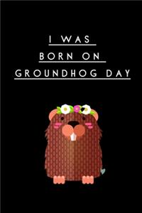 Funny Groundhog Day Theme Wide Ruled Line Paper