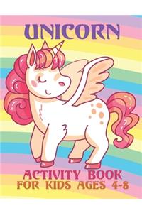 Unicorn Activity Book For Kids Ages 4-8