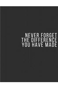 Never Forget The Difference You've Made