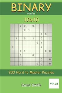 Binary Puzzles - 200 Hard to Master Puzzles 10x10 vol.33