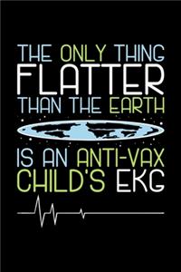Anti Vax Notebook The Only Thing Flatter Than The Earth Is An Anti-vax Child's Ekg
