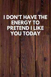 I Don't Have The Energy To Pretend I Like You Today