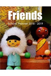 Friends: School Planner School Year 2018 - 2019 8x10 Inch Wave Academic Planner with Class Schedules, Passwords, Notes and Daily Planner for Homework