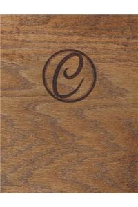 Wood Burned Monogram Creative Journal - C