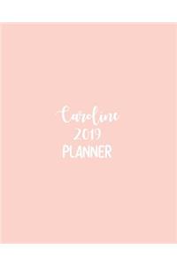 Caroline 2019 Planner: Calendar with Daily Task Checklist, Organizer, Journal Notebook and Initial Name on Plain Color Cover (Jan Through Dec), Caroline 2019 Planner