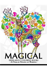 Magical Deer Adults Coloring Book
