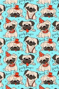 Bullet Journal Notebook Funny Pugs Pattern 5