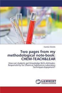Two pages from my methodological note-book