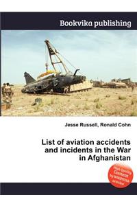 List of Aviation Accidents and Incidents in the War in Afghanistan