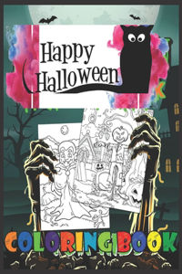 Happy HALLOWEEN: coloring book for kids ages 3-9