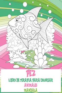 Libro de terapia para colorear - Mandala - Animales - Pez