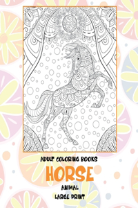 Adult Coloring Books Animal Large Print - Horse