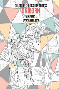 Coloring Books for Adults Easy Patterns - Animals - Unicorn