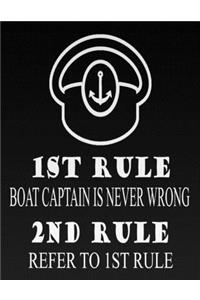 1st Rule Boat Captain is Never Wrong 2nd Rule Refer To 1st Rule