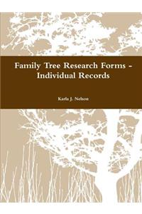 Family Tree Research Forms - Individual Records